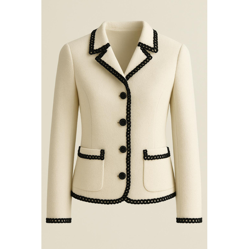 Galon Style Chanel Noir – Tresse Ajourée Satinée – Vente au Mètre – Couture Chic