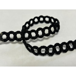 Galon Style Chanel Noir – Tresse Ajourée Satinée – Vente au Mètre – Couture Chic