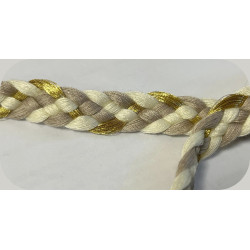 Galon Tressé Ivoire et Or - Passementerie de Luxe