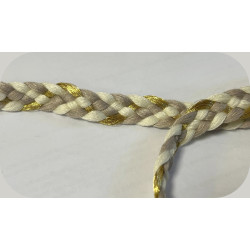 Galon Tressé Ivoire et Or - Passementerie de Luxe