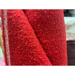 Tissu Style "Chanel" Tweed Rouge Au Mètre Tweed Bouclette Rouge Couture – Inspiration Chanel