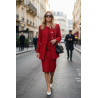 Tissu Style "Chanel" Tweed Rouge Au Mètre Tweed Bouclette Rouge Couture – Inspiration Chanel