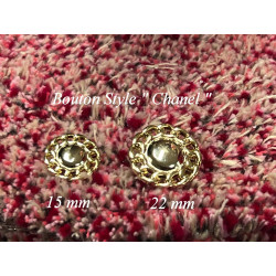 Bouton Doré Style Chanel Métal En Taille 22 mm Couture.