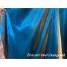 Tissu Brocart Interchangeant Bleu Turquoise et Or - Largeur 150 cm - Haute Couture