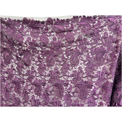 Dentelle Guipure Festonnée 135 cm violet pâle/parme). - Qualité Couture Premium