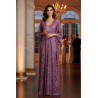 Dentelle Guipure Festonnée 135 cm violet pâle/parme). - Qualité Couture Premium