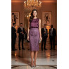 Dentelle Guipure Festonnée 135 cm violet pâle/parme). - Qualité Couture Premium