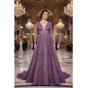 Dentelle Guipure Festonnée 135 cm violet pâle/parme). - Qualité Couture Premium