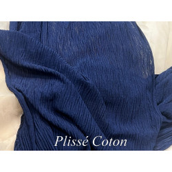 "Tissu Plissé Coton Marine– Léger & Fluide – Idéal Couture & Mode"