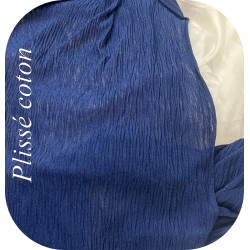 "Tissu Plissé Coton Marine– Léger & Fluide – Idéal Couture & Mode"