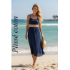 "Tissu Plissé Coton Marine– Léger & Fluide – Idéal Couture & Mode"