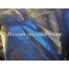 Tissu Brocart Interchangeant Bleu Indigo et Doré Or - Largeur 150 cm - Haute Couture