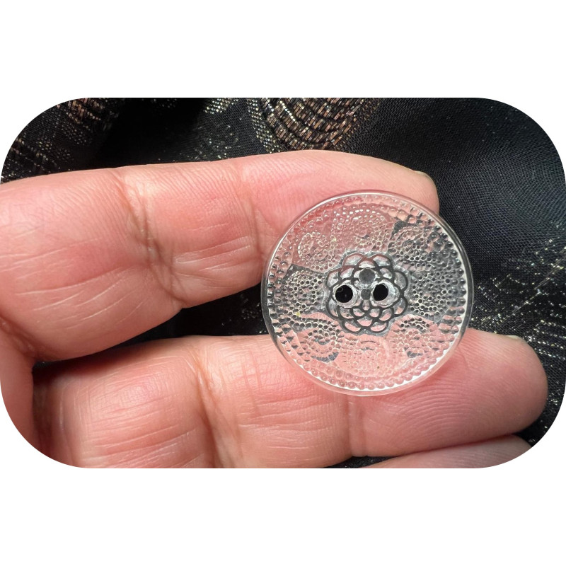 Bouton Transparent Couture En Taille 25 mm, Pour Vetements Et Loisirs Créatifs.