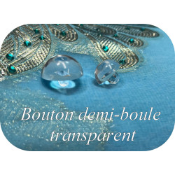 Bouton En Demi-Boule transparent Couture en Diamètre 20 mm