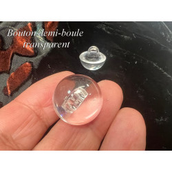Bouton En Demi-Boule transparent Couture en Diamètre 20 mm