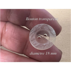 Bouton transparent Couture en Diamètre 18 mm