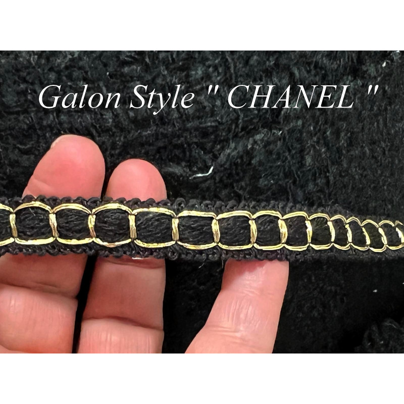 Galon Style " Chanel" Noir Doré A Coudre