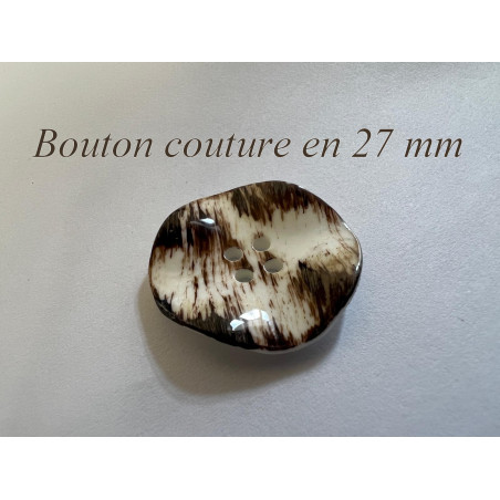 Bouton couture 27 mm torsadé multicolore effet naturel