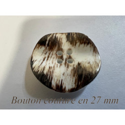 Bouton couture 27 mm torsadé multicolore effet naturel