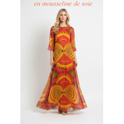 Tissu Mousseline De Soie Imprimé En Motif  Au Mètre Couture