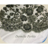 Dentelle Perlée Vert Kaki sur Résille Au Mètre Couture en Grande Largeur.