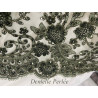 Dentelle Perlée Vert Kaki sur Résille Au Mètre Couture en Grande Largeur.