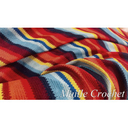 Maille Crochet Multicolore – Tissu Maille Ajourée Couture au Mètre