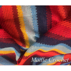 Maille Crochet Multicolore – Tissu Maille Ajourée Couture au Mètre