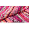 Maille Crochet Multicolore Rose – Tissu Ajouré Couture au Mètre