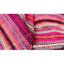 Maille Crochet Multicolore Rose – Tissu Ajouré Couture au Mètre