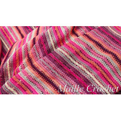 Maille Crochet Multicolore Rose – Tissu Ajouré Couture au Mètre