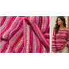 Maille Crochet Multicolore Rose – Tissu Ajouré Couture au Mètre