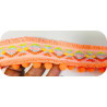 Galon Bohème à Pompons Fluo Corail 5 cm au Mètre | Syage Mercerie