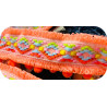Galon Bohème à Pompons Fluo Corail 5 cm au Mètre | Syage Mercerie