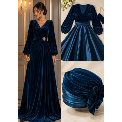 Velours Tombé et Toucher de Soie Bleu Nuit