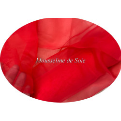 Tissu Mousseline De Soie Rouge Couture  Au Mètre.