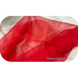 Tissu Mousseline De Soie Rouge Couture  Au Mètre.
