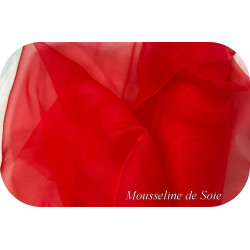 Tissu Mousseline De Soie Rouge Couture  Au Mètre.