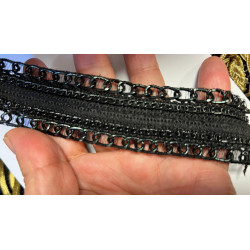 Galon Style Chanel Chaînette Noir 35 mm – Galon Haute Couture