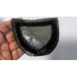 Applique Patch, motif à Coudre ou à coller Perles Gris Canon de Fusil 11 × 8,5 cm