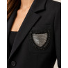 Applique Patch, motif à Coudre ou à coller Perles Gris Canon de Fusil 11 × 8,5 cm