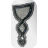 Applique patch Bijou Thermocollante ou à Coudre – Épaulette Perles Métallisées Gris Canon de Fusil