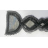 Applique patch Bijou Thermocollante ou à Coudre – Épaulette Perles Métallisées Gris Canon de Fusil
