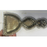 Applique patch Bijou Thermocollante ou à Coudre – Épaulette Perles Métallisées doré
