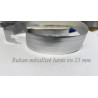 Ruban Argenté Métallisé Lurex Double face Au Mètre En 25 mm De Largeur  A Coudre.
