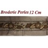 Galon Ruban En broderie perles Sur Tulle  En 12 Cm Choco   Pour Décorations Caftans Et Customisations.