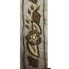 Galon Ruban En broderie perles Sur Tulle  En 12 Cm Choco   Pour Décorations Caftans Et Customisations.