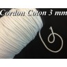 Cordon Fil Lacet Blanc Au Mètre Coton En 3 mm Pour Loisirs Créatifs.