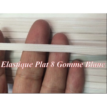 Élastique Plat Couture 8 mm - Noir ou Blanc - Plaquette ou Écheveau 50m - Prix de Gros