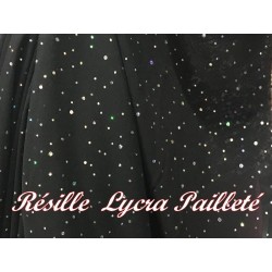 Tissu Résille Lycra Au Mètre en Couleur Noir Pour Justaucorps.